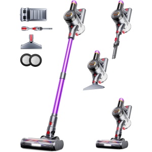 VIAFLY Cordless Vacuum, 500W/40Kpa Stick Vacuum Upgraded Anti-Tangle, Self-Standing, LED Touch Display, Max 60Mins Runtime, Lightweight Vacuum for Pet Hair Hardfloor Carpet